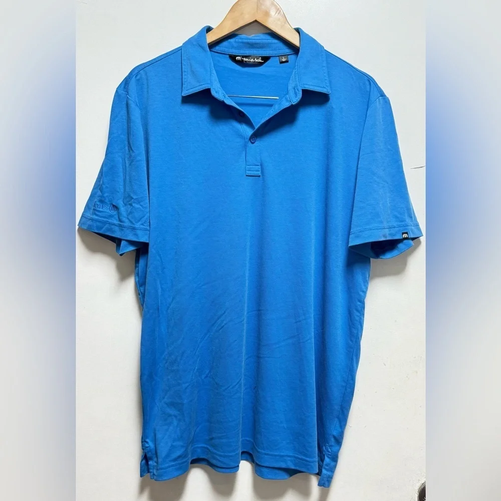 Travis Mathew Vibrant Blue Polo Shirt Size L